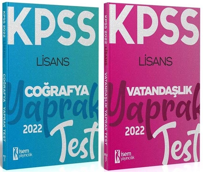 SÜPER FİYAT - İsem 2022 KPSS Coğrafya + Vatandaşlık Yaprak Test 2 li Set İsem Yayınları