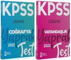 SÜPER FİYAT - İsem 2022 KPSS Coğrafya + Vatandaşlık Yaprak Test 2 li Set İsem Yayınları