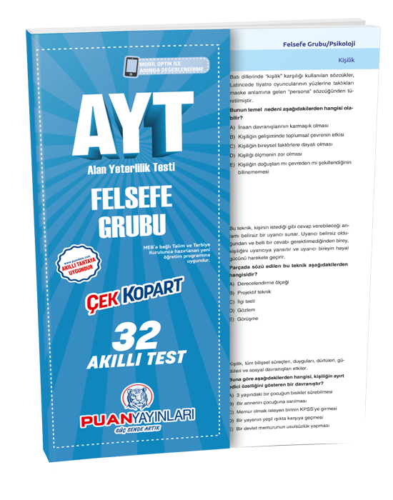 Puan YKS AYT Felsefe Grubu Çek Kopart Akıllı Test Puan Yayınları