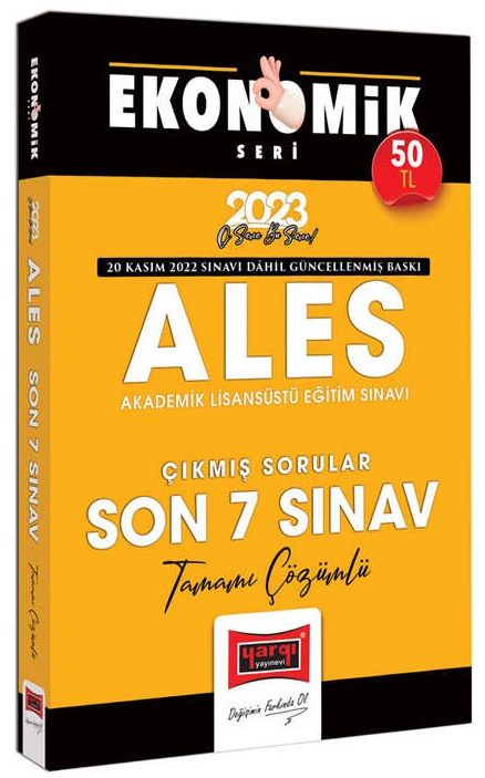 Yargı 2023 ALES Çıkmış Sorular Son 7 Sınav Çözümlü Ekonomik Seri Yargı Yayınları