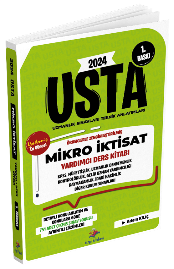 Dizgi Kitap 2024 KPSS Kaymakamlık Hakimlik ve Uzmanlık Sınavları Mikro İktisat USTA Yardımcı Ders Kitabı - Adem Kılıç Dizgi Kitap Yayınları