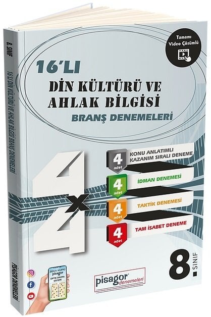 Zeka Küpü 8. Sınıf Din Kültürü ve Ahlak Bilgisi 16 lı Branş Denemeleri Zeka Küpü Yayınları