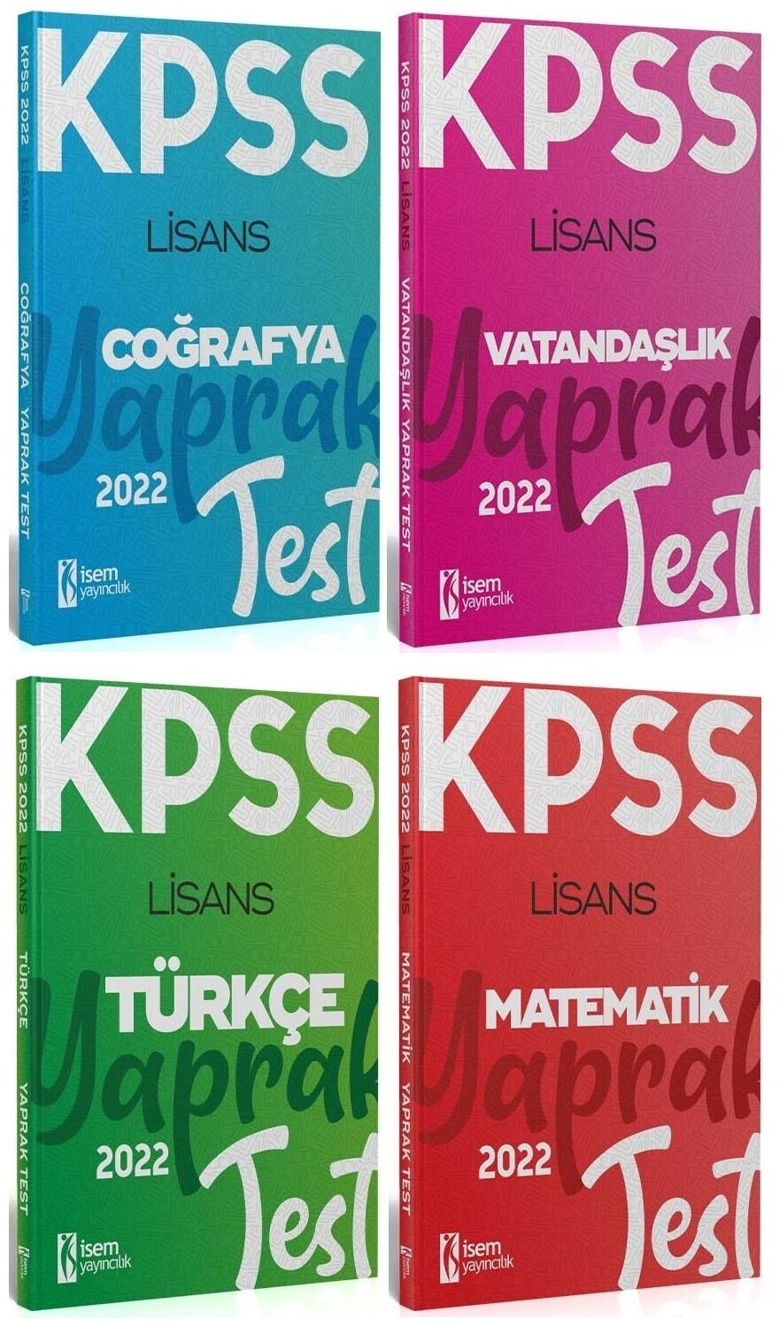 SÜPER FİYAT - İsem 2022 KPSS Genel Yetenek Genel Kültür Yaprak Test 4 lü Set İsem Yayınları