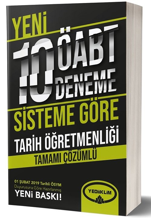 Yediiklim 2019 ÖABT Tarih Öğretmenliği Yeni Sistem 10 Deneme Çözümlü Yediiklim Yayınları