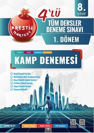 Nartest 8. Sınıf Tüm Dersler 1. Dönem Prestij 4 lü Kamp Deneme Nartest Yayınları