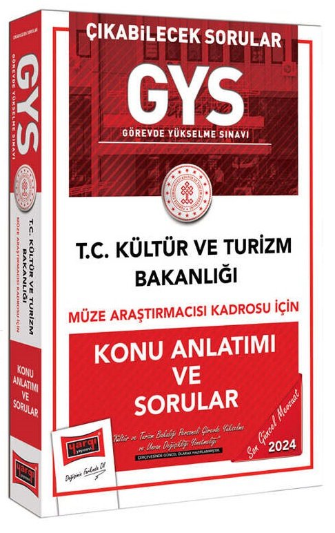 Yargı 2024 GYS Kültür ve Turizm Bakanlığı Müze Araştırmacısı Konu Anlatımı ve Sorular Görevde Yükselme Yargı Yayınları