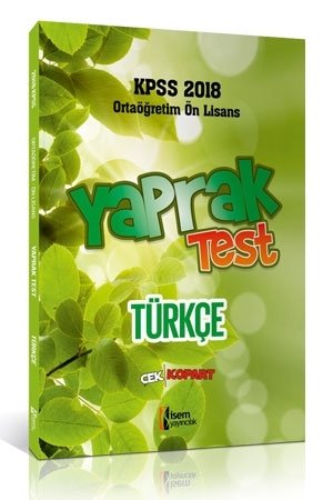 İsem 2018 KPSS Lise Ortaöğretim Ön Lisans Türkçe Yaprak Test Çek Kopar İsem Yayınları