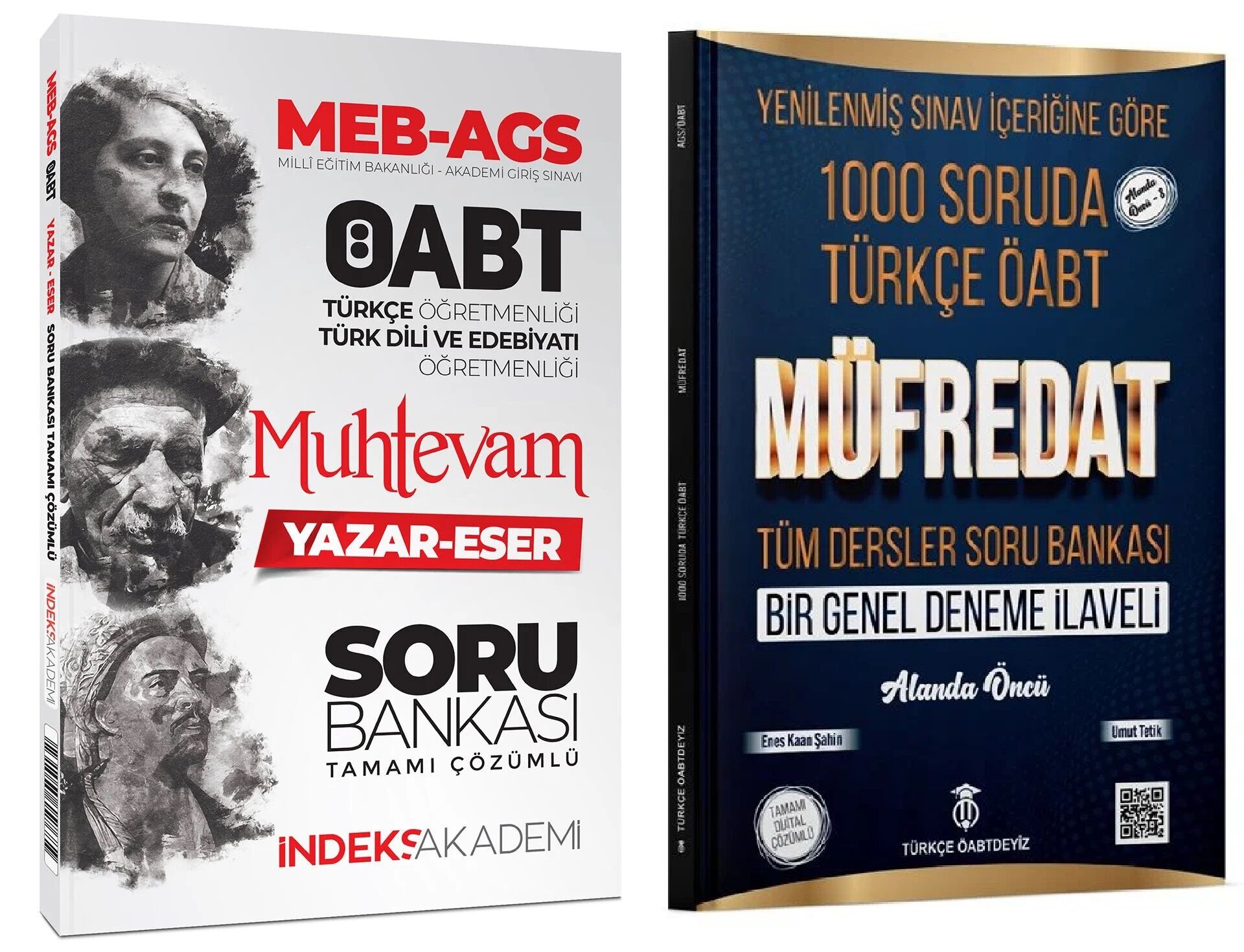 Türkçe ÖABTDEYİZ + İndeks ÖABT Türkçe Öğretmenliği Müfredat + Muhtevam Yazar Eser Soru Bankası 2 li Set - Enes Kaan Şahin Türkçe ÖABTDEYİZ + İndeks Akademi Yayıncılık