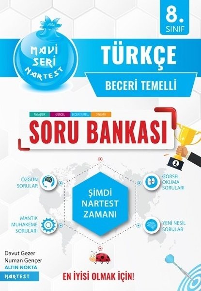 Nartest 8. Sınıf Türkçe Mavi Seri Soru Bankası  Nartest Yayınları