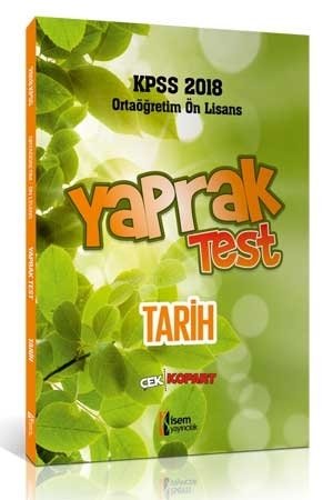 İsem 2018 KPSS Lise Ortaöğretim Ön Lisans Tarih Yaprak Test Çek Kopart İsem Yayınları