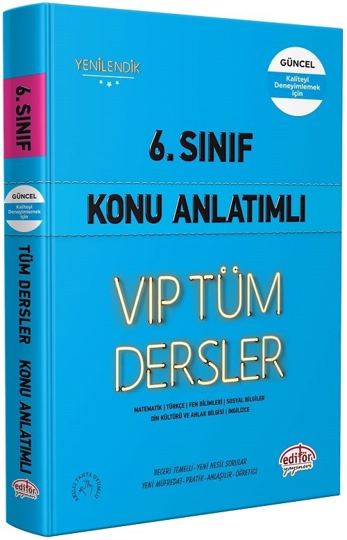 Editör 6. Sınıf VIP Tüm Dersler Konu Anlatımlı Mavi Kitap Editör Yayınları