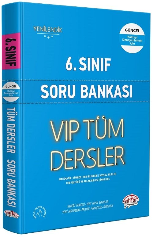 Editör 6. Sınıf VIP Tüm Dersler Soru Bankası Mavi Kitap Editör Yayınları