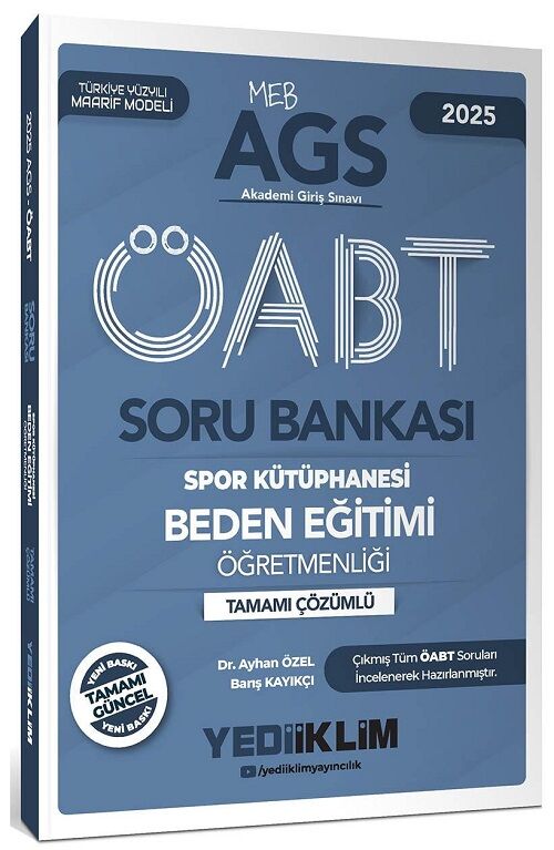 Yediiklim 2025 ÖABT MEB-AGS Beden Eğitimi Öğretmenliği Spor Kütüphanesi Soru Bankası Çözümlü Yediiklim Yayınları