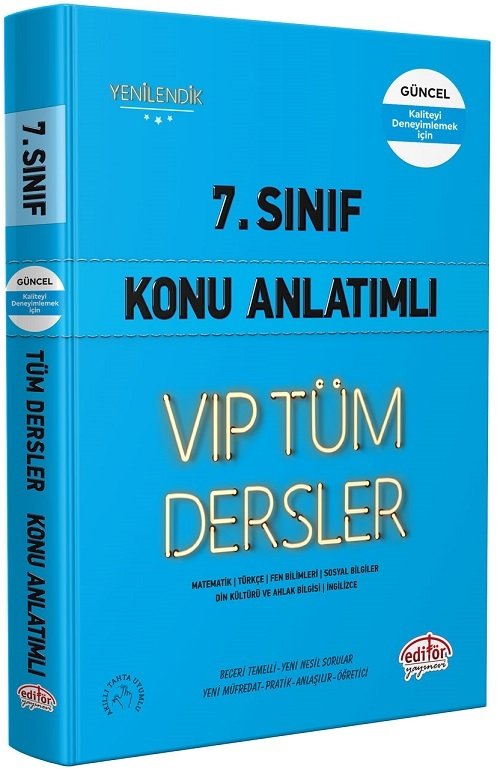 Editör 7. Sınıf VIP Tüm Dersler Konu Anlatımlı Mavi Kitap Editör Yayınları