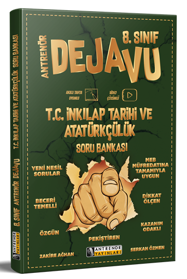 Antrenör 8. Sınıf TC İnkılap Tarihi ve Atatürkçülük Dejavu Soru Bankası Antrenör Yayınları