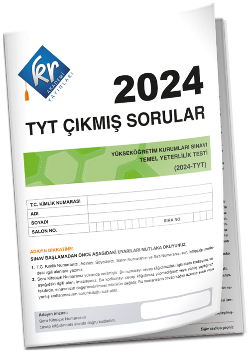 KR Akademi 2024 YKS TYT Tıpkı Basım Çıkmış Sorular KR Akademi Yayınları