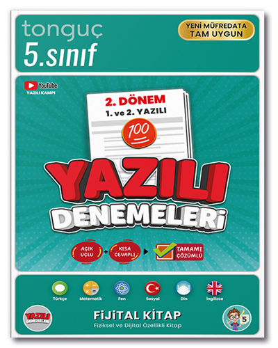 Tonguç  5. Sınıf Tüm Dersler 2. Dönem 1. Yazılı ve 2. Yazılı Denemeleri Tonguç Akademi