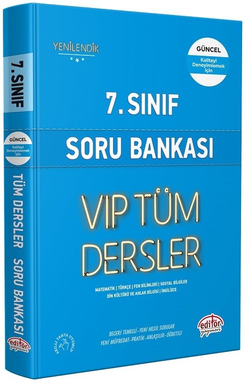 Editör 7. Sınıf VIP Tüm Dersler Soru Bankası Mavi Kitap Editör Yayınları