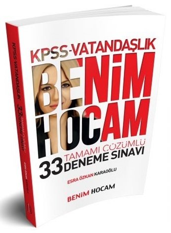 SÜPER FİYAT - Benim Hocam 2019 KPSS Vatandaşlık 33 Deneme Çözümlü Esra Özkan Karaoğlu Benim Hocam Yayınları