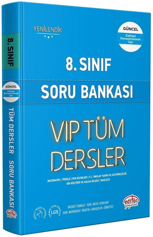 Editör 8. Sınıf VIP Tüm Dersler Soru Bankası Mavi Kitap Editör Yayınları