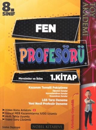 Toy Akademi 8. Sınıf Fen Profesörü 1. Kitap Mevsimler ve İklim Toy Akademi Yayınları