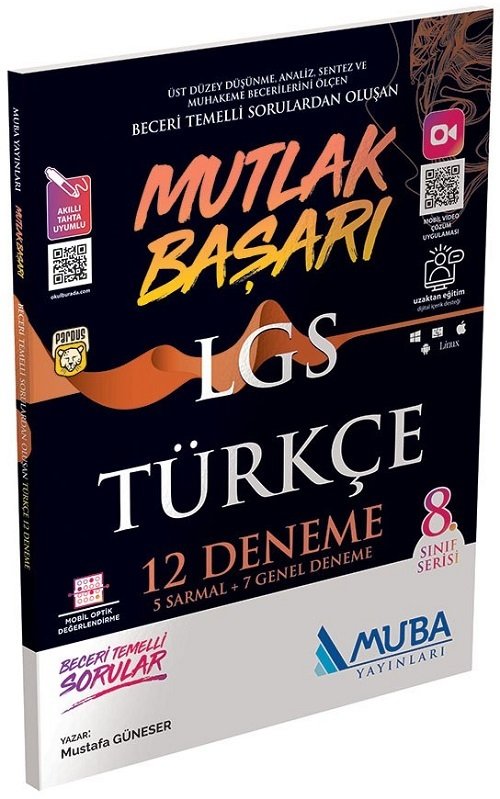 Muba 8. Sınıf LGS Türkçe Mutlak Başarı 12 Deneme Muba Yayınları