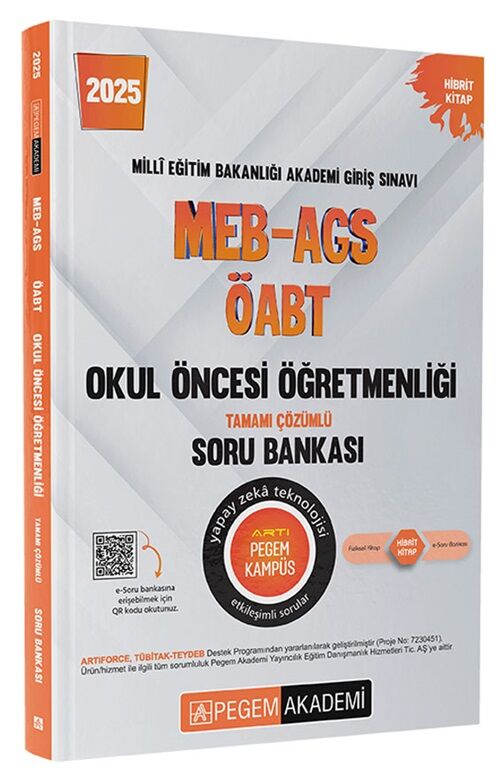 Pegem 2025 ÖABT MEB-AGS Okul Öncesi Öğretmenliği Soru Bankası Çözümlü Pegem Akademi Yayınları