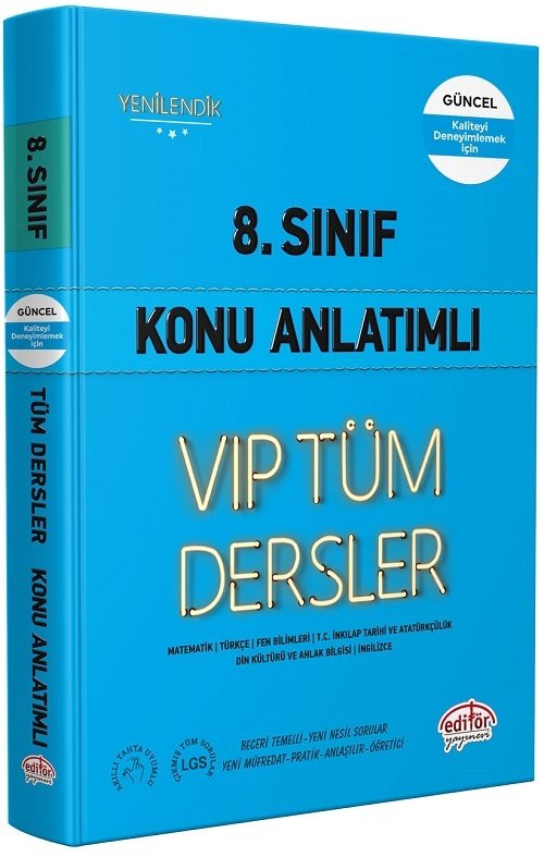 Editör 8. Sınıf VIP Tüm Dersler Konu Anlatımlı Mavi Kitap Editör Yayınları