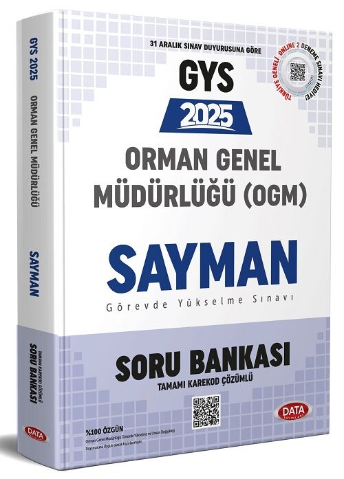 Data 2025 GYS Orman Genel Müdürlüğü Sayman Soru Bankası Görevde Yükselme Data Yayınları