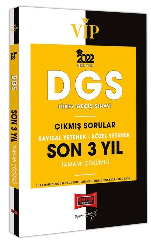 Yargı 2022 DGS VIP Son 3 Yıl Çıkmış Sorular Yargı Yayınları