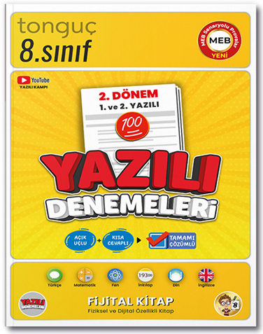 Tonguç  8. Sınıf Tüm Dersler 2. Dönem 1. Yazılı ve 2. Yazılı Denemeleri Tonguç Akademi