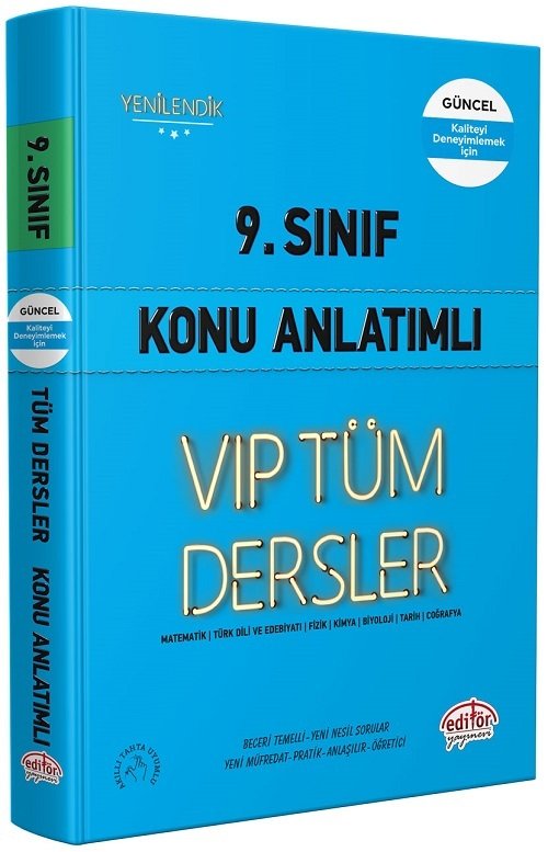 Editör 9. Sınıf VIP Tüm Dersler Konu Anlatımlı Mavi Kitap Editör Yayınları