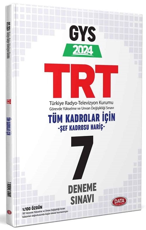 Data 2024 GYS TRT Tüm Kadrolar için 7 Deneme Görevde Yükselme Data Yayınları