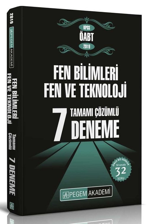 Pegem 2019 ÖABT Fen Bilimleri Fen ve Teknoloji 7 Deneme Çözümlü Pegem Akademi Yayınları