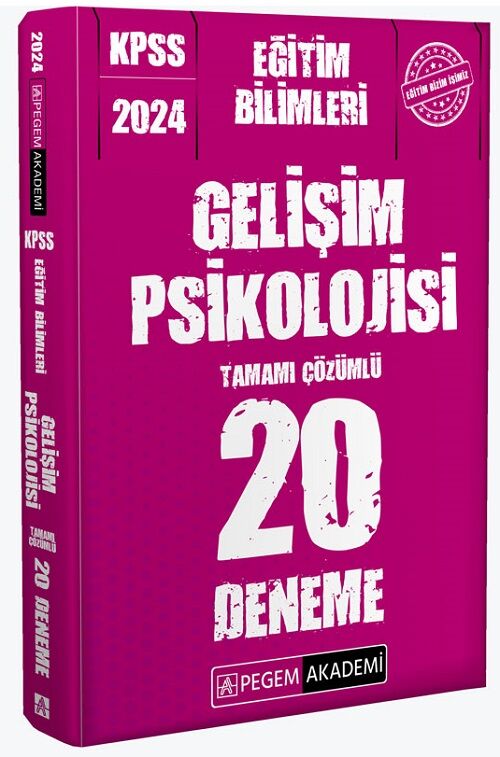 SÜPER FİYAT - Pegem 2024 KPSS Eğitim Bilimleri Gelişim Psikolojisi 20 Deneme Çözümlü Pegem Akademi Yayınları