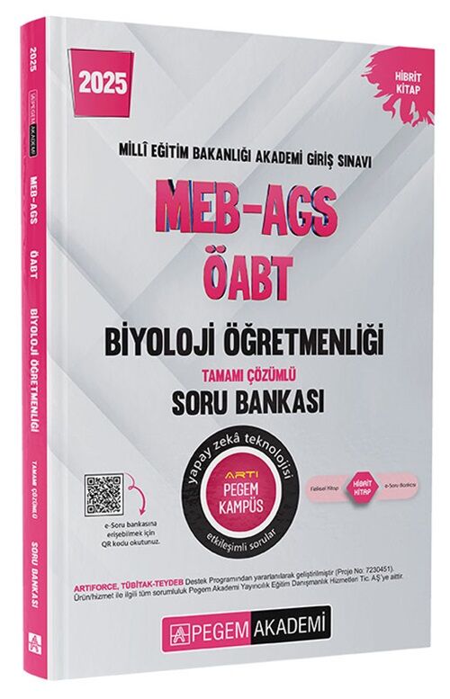 Pegem 2025 ÖABT MEB-AGS Biyoloji Öğretmenliği Soru Bankası Çözümlü Pegem Akademi Yayınları