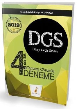 Pelikan 2019 DGS Dört Dörtlük 4 Deneme Sınavı Çözümlü Pelikan Yayınları