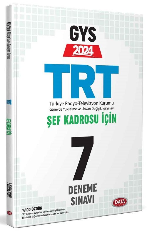 Data 2024 GYS TRT Şef Kadrosu 7 Deneme Görevde Yükselme Data Yayınları