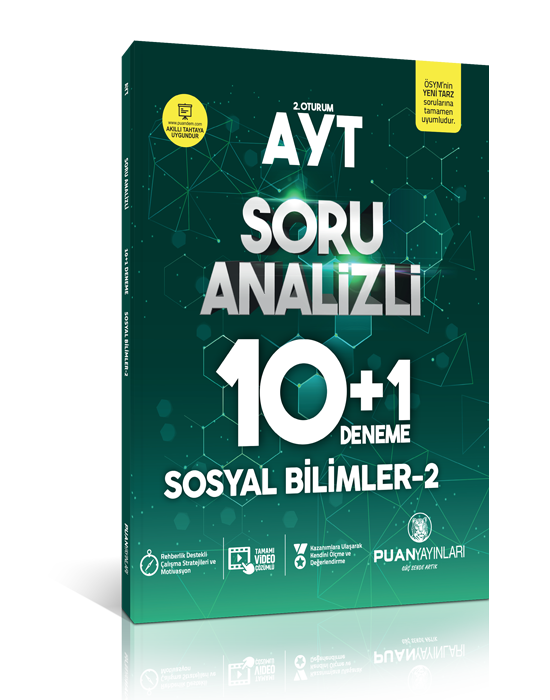 Puan YKS AYT Sosyal Bilimler 2 Soru Analizi 10+1 Deneme Puan Yayınları