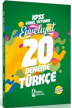 İsem 2018 KPSS Türkçe Evveliyat 20 Deneme Çözümlü İsem Yayınları