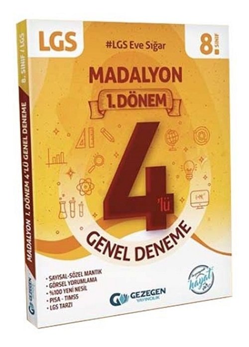 Gezegen 8. Sınıf LGS Genel 1. Dönem Madalyon 4 Deneme Gezegen Yayınları