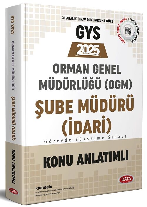 Data 2025 GYS Orman Genel Müdürlüğü Şube Müdürü (İdari) Konu Anlatımlı Görevde Yükselme Data Yayınları