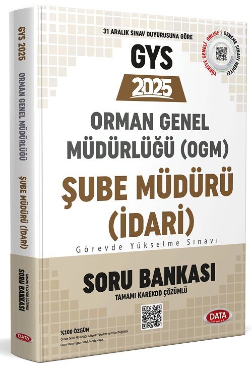 Data 2025 GYS Orman Genel Müdürlüğü Şube Müdürü (İdari) Soru Bankası Görevde Yükselme Data Yayınları