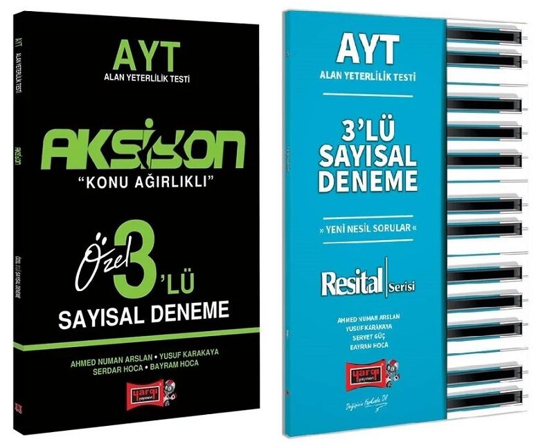 SÜPER FİYAT - Yargı YKS AYT Sayısal Resital + Aksiyon 6 lı Deneme 2 Kitap Set Yargı Yayınları