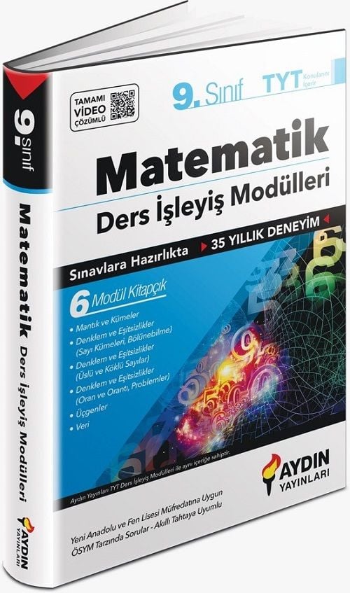 SÜPER FİYAT - Aydın 9. Sınıf Matematik Ders İşleyiş Modülleri 6 Modül Aydın Yayınları