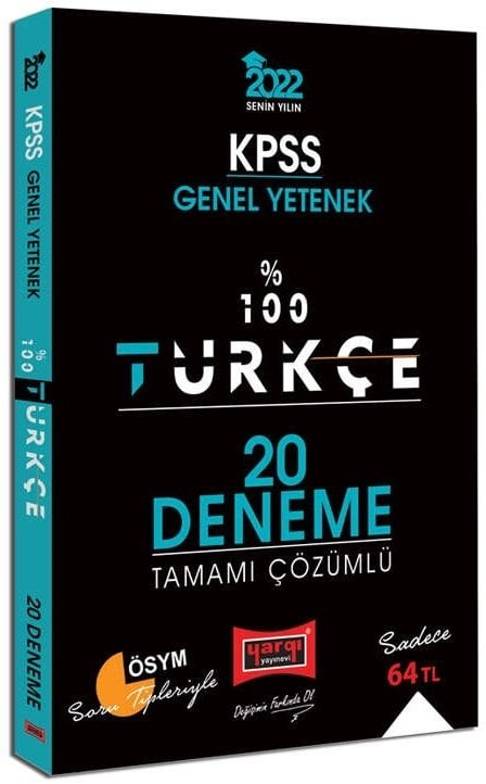 Yargı 2022 KPSS Türkçe %100 20 Deneme Çözümlü Yargı Yayınları