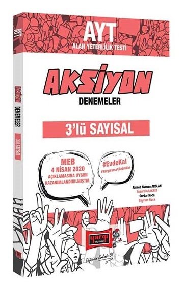 Yargı 2020 YKS AYT Sayısal 3 Deneme Aksiyon Denemeler Yargı Yayınları