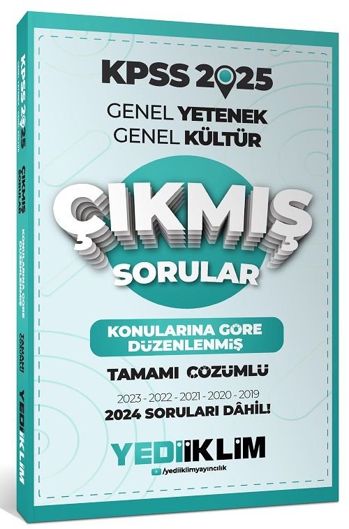 Yediiklim 2025 KPSS Genel Yetenek Genel Kültür Çıkmış Sorular Konularına Göre Çözümlü Yediiklim Yayınları