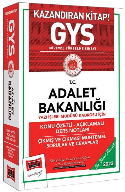 Yargı 2023 GYS Adalet Bakanlığı Yazı İşleri Müdürü Kadrosu İçin Konu Özetli Açıklamalı Ders Notları Yargı Yayınları