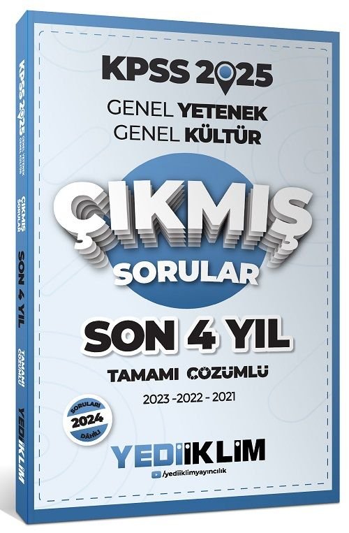 Yediiklim 2025 KPSS Genel Yetenek Genel Kültür Çıkmış Sorular Son 4 Yıl Çözümlü Yediiklim Yayınları